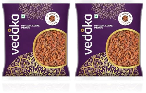 Image of Vedaka Munakka Raisins (Abjosh) | 500 g| Rich Authentic Flavour |Ambient Temperature | Perfect Travel Snack, Fresh (Pack of 2)