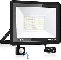 toobettp 100W LED Reflektor Mozgásérzékelővel, 10000 Lumen Meleg Fehér IP66 Vízálló Kültéri 1