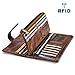 Women's RFID Blocking Clasp Wallet Vintage Hand Rubbing Wallets Organizer (Coffee)