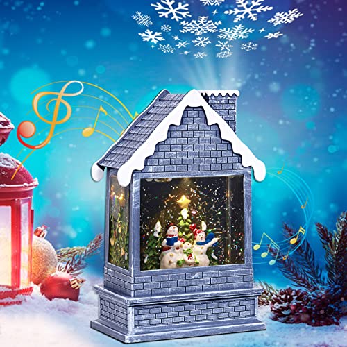 Christmas Snow Globes,Snow Globe Christmas Train Decoration With Timer Battery Operated Snow Globe,Lighted Snow Globe Christmas With Music As For Christmas Table Decorations #TOP5