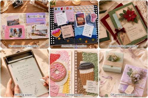 Flartmo 200 Sheets Textured Scrapbook Paper & Mesh Fabric Sheets, A6 Size by Flartmo - Used condition - Image 7
