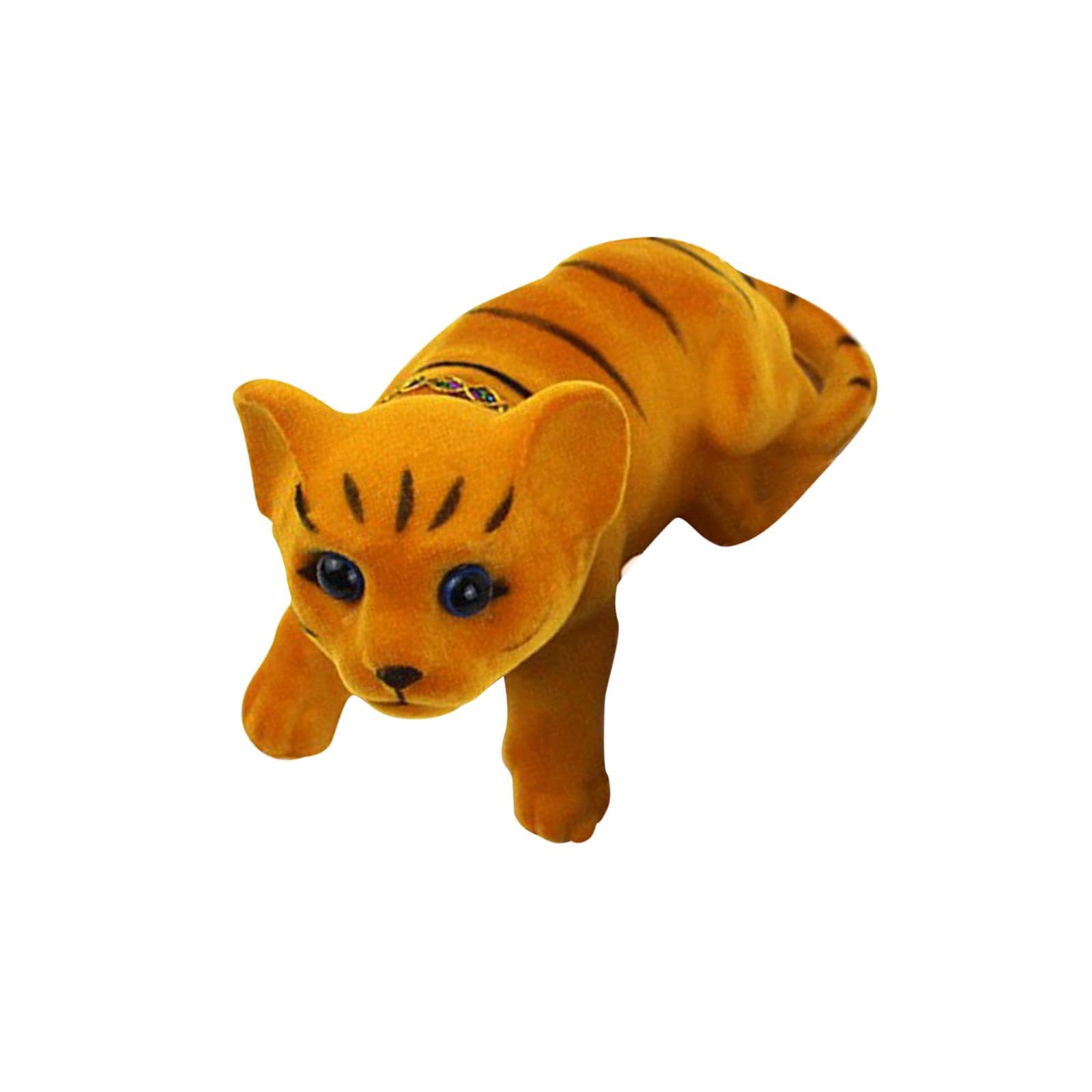 Baoblaze Car Decoration Nodding Cat Ornament Creative Decorative Animal Cute Nodding Head Kitty Interior Accessories for Desk Vehicle Tabletop Office, Yellow
