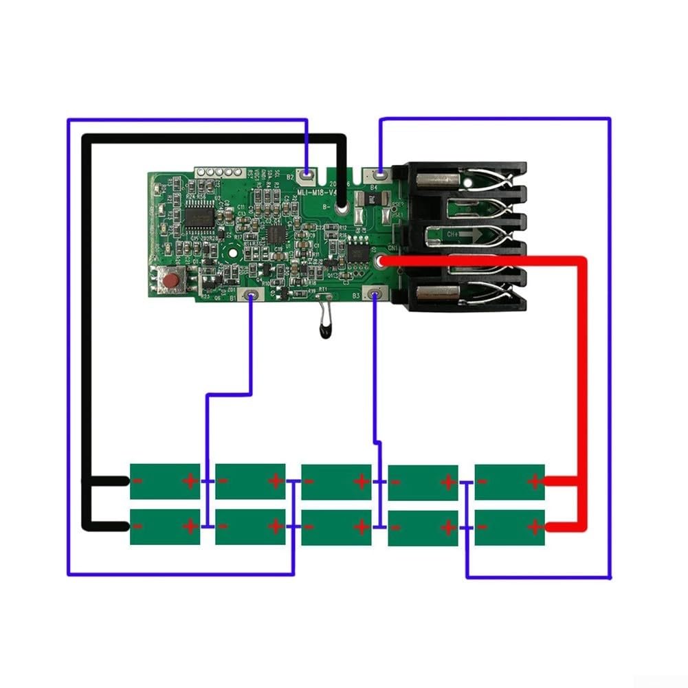 Circuit imprimé de protection de batterie Li-ion 18 V pour batteries d'outils électriques Milwaukee M18 Series