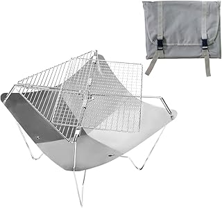 TIYASTUN Portable BBQ Grill, Barbeque Grill Outdoor, Portable Fire Pit for Camping, Small BBQ Portable, Camping BBQ Portable Folding BBQ, Portable Camp Fire Stainless Steel