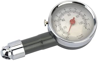 CarFrill 100 PSI Tire Pressure Gauge with Integrated Hold Valve, Heavy Duty Tire Inflator Gauge Accurate for Any Car, Truck, RV, Motorcyle, Bicycle