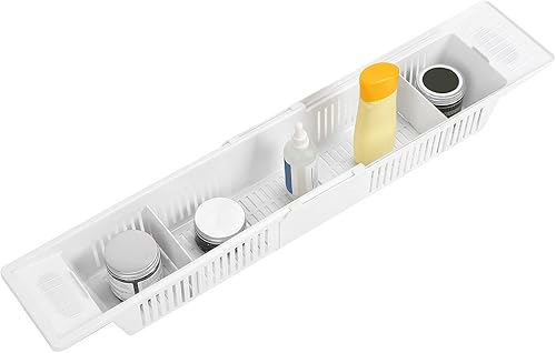 Miniatura 7 de Cesta de almacenamiento de champú de baño, estante de almacenamiento de gel de ducha, organizador retráctil para bañera para cocina, baño, dormitorio