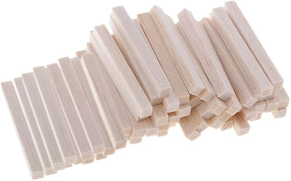 Balsa Wood Blocks DIY Modelling Working Materials 60pcs 5x5x50mm