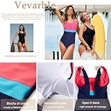 Vevarble Swimming Costume Women Sporty U Back One Piece Swimsuit Athletic Shaping Swimwear Bathing Suits Black,L - Image 5