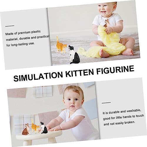 BESTonZON Realistic Plastic Kitten Figurine Cat Model Toy for Boys and Girls, Small Black and White Cat Animal Simulation Figure for Playsets and Collectors - Image 5