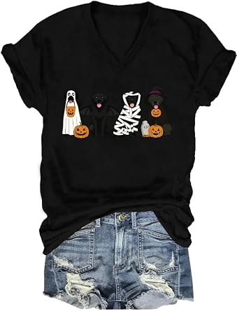 Black Labrador Halloween Shirt, Black Lab Pumpkin Halloween T-Shirt Dog Mom Men Women Tshirt