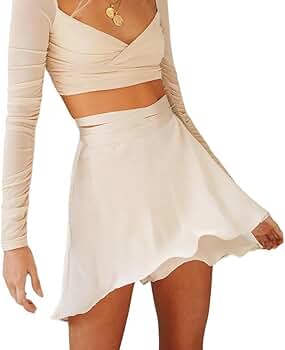 Amazon.com: ATHX Women's Silky Satin Mini Short Skirt