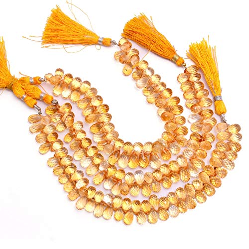 Citrine naturelle gouttes facettées fini les pierres ternes et fragiles