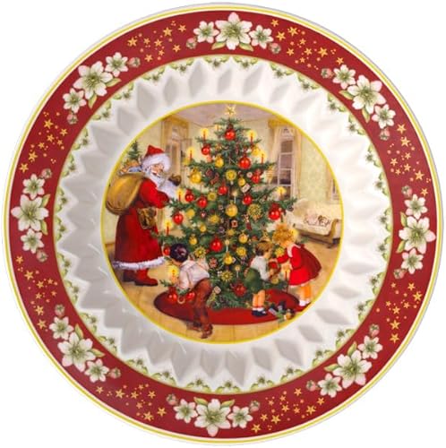 Villeroy & Boch - Cuenco de fantasía de juguete, grande, intercambiable de regalos 9.8 x 1.8 in, porcelana premium, edición navideña, 14-8332-3631,