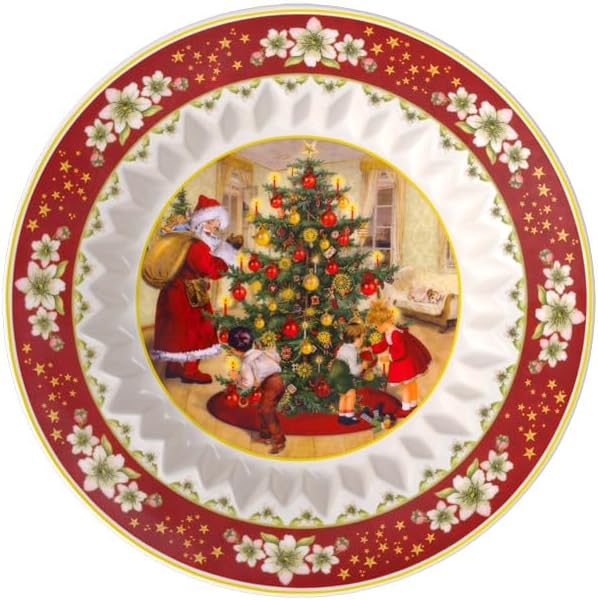 Villeroy & Boch – Toy’s Fantasy Schale groß, Bescherung 25x25x4,5cm, Premium Porzellan, Weihnachtsedition