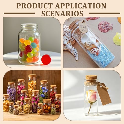 Mini botellas de vidrio transparente con tapón de corcho para proyectos DIY 6