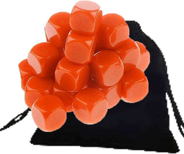 DenYouT 10Pcs Great Orange Romantic Re-Creative Carving Blank Dice Math Dice Game Dice for Classroom Board Games/DIY Fun Dice Math Counting Teaching Set Novelty Kits