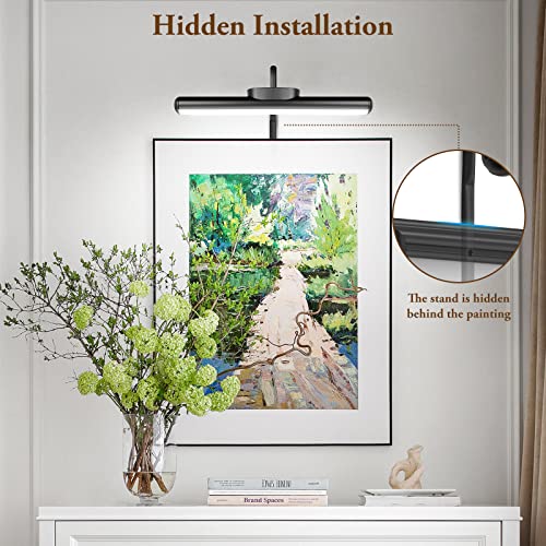 Wireless Picture Light For Wall, 13 Inches Rechargeable Battery Operated Painting Light With Remote, Led Art Display Lights With Dimmable And Timer Set For Frame Portrait Artwork-1 Pack/Black #TOP3