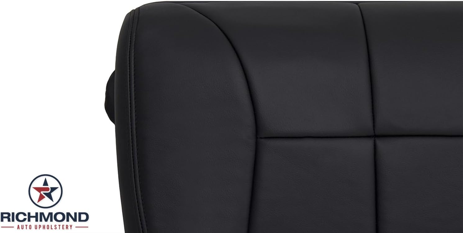 Richmond Auto Upholstery - Driver Side Bottom Replacement Leather Seat Cover, Dark Gray Compatible with 1999 Dodge Ram 1500 SLT Laramie