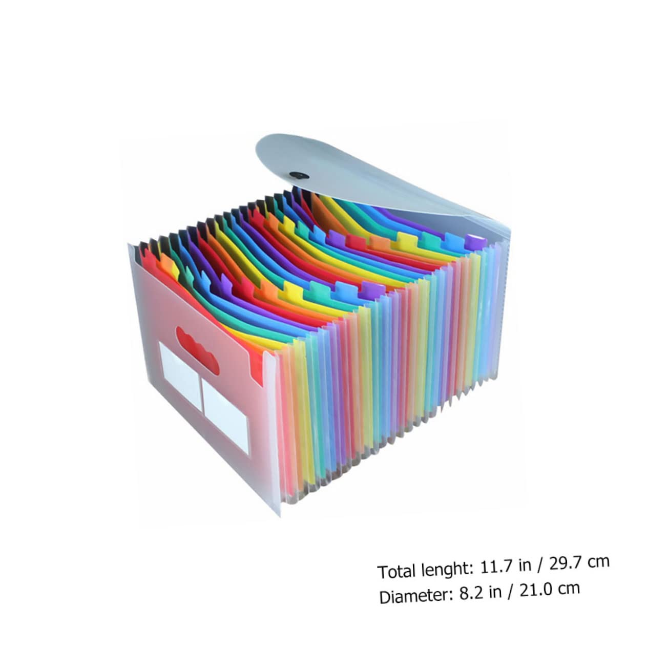 jojofuny 3 Stück Erweiterbarer Dokumentenordner mit Fächern Transparenter Regenbogen Organizer aus Robustem Kunststoff mit Elastischem Verschluss und Farbigen Etiketten für Büro Schule und