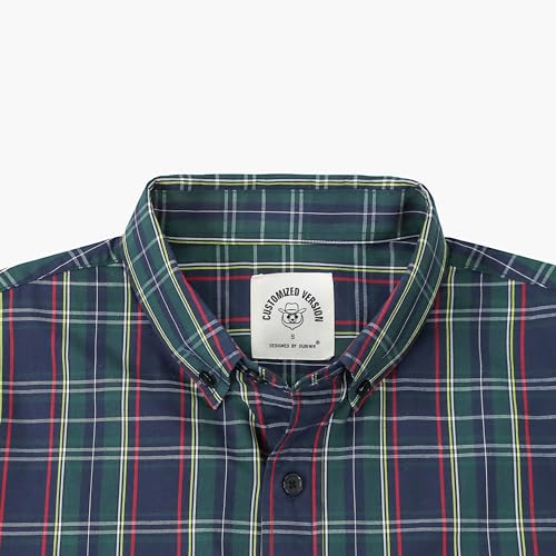 Image of Dubinik Mens Short Sleeve Button Down Shirts Soft Breathable Summer Vintage Regular Fit Lightweight Men's Casual Shirt