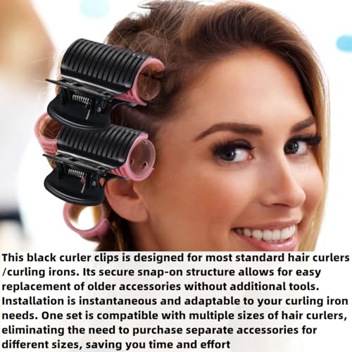 15 piezas de pinzas negras para rulos calientes sin arrugas, clips de reemplazo para secciones para rulos eléctricos para el cabello, coloración y peinado miniatura 3