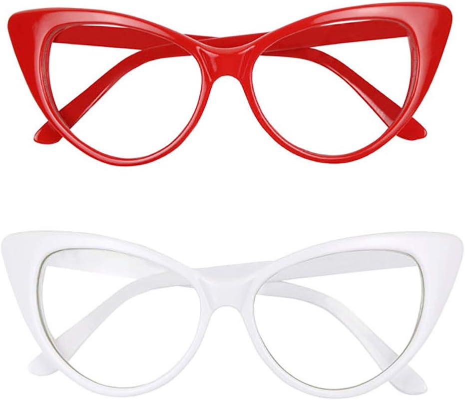 ShadyVEU Vintage Cateye Sunglasses UV Protection Non Prescription Clear Lens Chic Retro Fashion Mod
