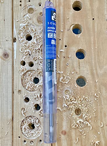 Somada 3/4-Inch X 12-Inch Auger Drill Bit For Wood, Hex Shank 3/8-Inch, Ship Auger Long Drill Bit For Soft And Hard Wood, Plastic, Drywall And Composite Materials #TOP5