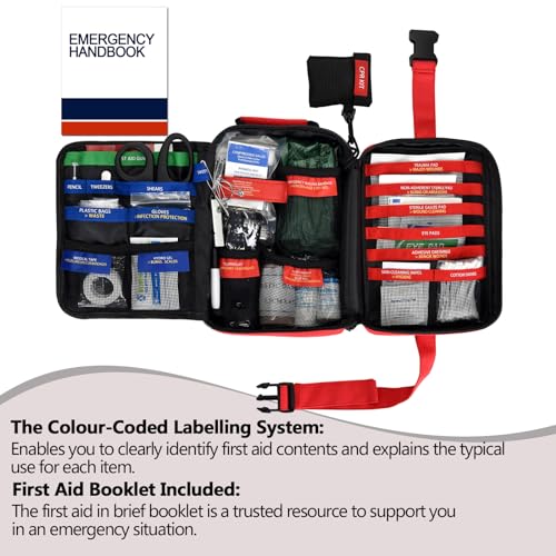 Image of Besst Survivor Comprehensive First Aid Kit -Labeled Compartments for Trauma & Emergencies, Compact Emergency Kits for Car, Boats, Camping, Hurricanes and Outdoor Emergencies Survival -265 Piece