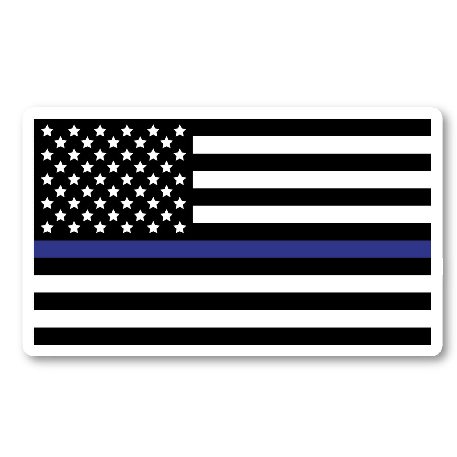 Pack De 4 Pegatinas De Vinilo Con Línea Azul Estilo Policía Británico - Para Coche, Furgoneta, Laptop