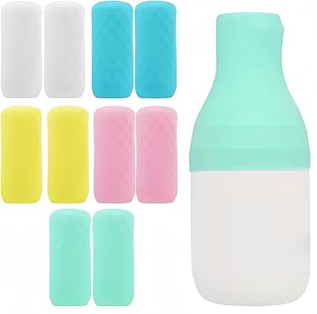 10 Pack Leak-Proof Elastic Sleeves   Silicone Bottle Covers for Travel Essentials, Reusable Travel Accessories, Fits Most Travel Size Toiletries, Shampoo Bottles & Liquid Pouches,Easy to Use