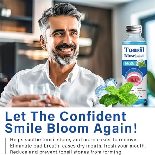 Tonsil Stone Remover, Natural Tonsil Stone Mouthwash, Soothe Bad Breath for Adults with Dry Mouth Relief, Alcohol-Free Sugar-Free Freshening Oral Rinse for Gum Care Liquid, 120ml - Image 5