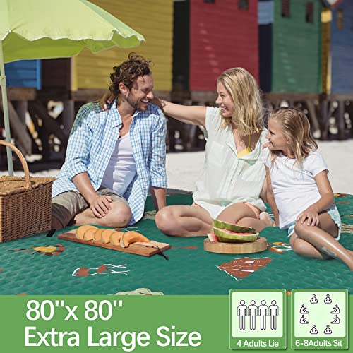 Gropki Outdoor Multifunctional Foldable Picnic Blanket is Suitable for Camping barbecues, Grass Parties and Folding Tents, Size 80\"x 80\" 1PCS.(Camping) - Thumbnail 2