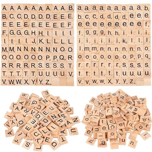 Fichas de madera para Scrabble 6 sets letras y números miniatura 2