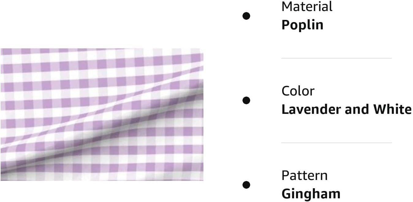 1" Checkered Gingham PolyPoplin Fabric by The Yard - 60 Inch Wide for Sewing, Quilting, Tablecloths, Curtains, Apparel, Crafting, DIY Projects