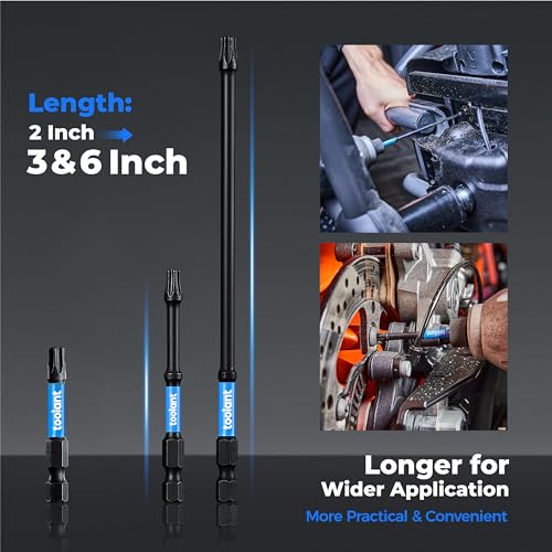 Image of toolant Impact Torx Bit Set 27pcs (TT7-TT40)&3 inch 13pcs (TT7-TT40),S2 Steel Security Torx Bit Set, Tamper Proof Star Bit Set with CNC Machined Tips