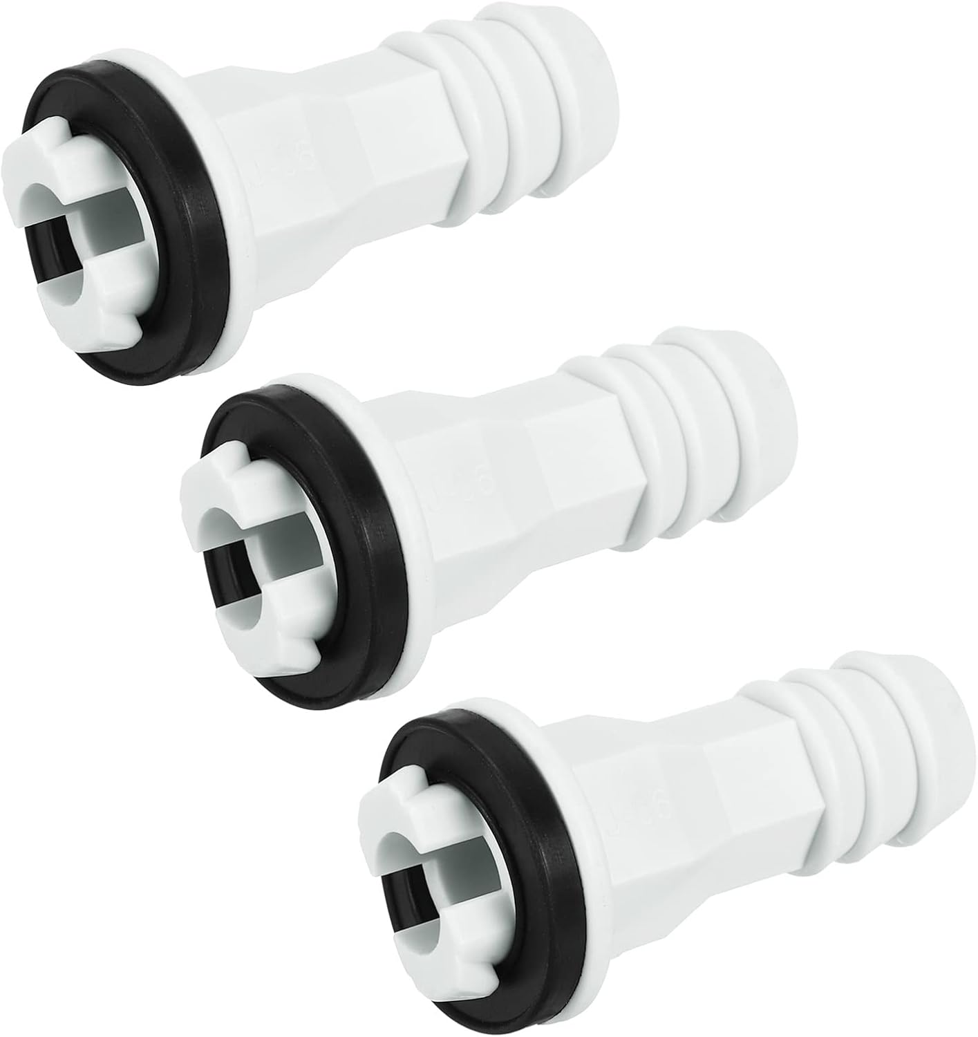 MECCANIXITY Air Conditioner Drain Hose Connector 15mm Tube Straight Fitting Replacement Part Accessories for Mini-Split Window AC, Beige Pack of 3
