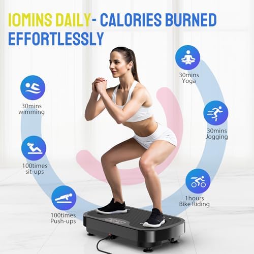 Vibration Plate Exercise Machine, Power Vibrating Shake Platform for Lymphatic Drainage, Whole Body Vibrate Waver Fitness, Full Body Shaking Board for Home Workouts, Weight Loss, Women 2 512FerrhrcL. AC