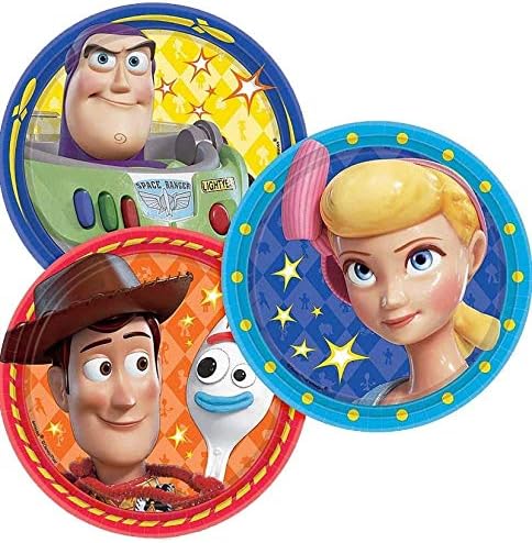 amscan Toy Story 4" Assorted Round Party Paper Plates 7" | 24 Count