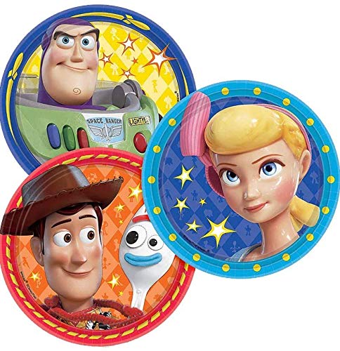 amscan Toy Story 4' Assorted Round Party Paper Plates 7' | 24 Count