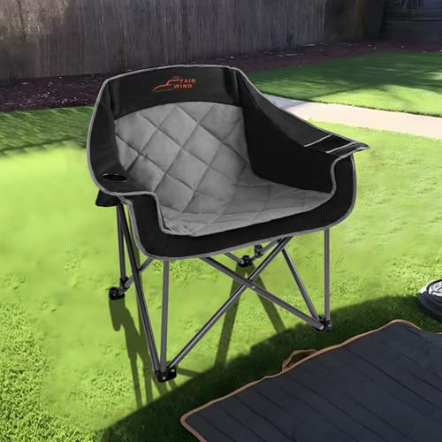 Fair Wind Oversized Padded Camping Chair Heavy Duty Quad Fold Arm Chair Portable For Outdoor thumb #1