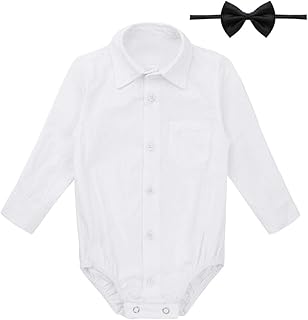 Freebily Baby,Clothing,Baby Boys 0-24m,Bodysuits & One-Pieces,Rompers Freebily Infant Baby Boy Long/Short Sleeve Formal Dress Shirt Toddler Romper Bodysuit Wedding Baptism Outfits