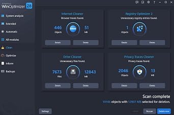 WinOptimizer 28 - More control, security, and power for your PC