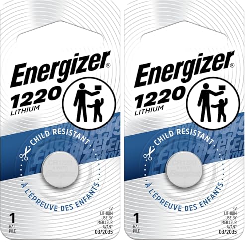 Energizer 1220 Batteries, Lithium 3V Battery Bundle, Pack of 2