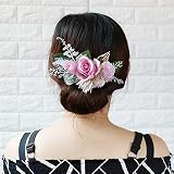 MAFELOE Bridal Hair Comb, Wedding Hair Side Comb Artificial Flower Hair Clip Headpiece for Brides an