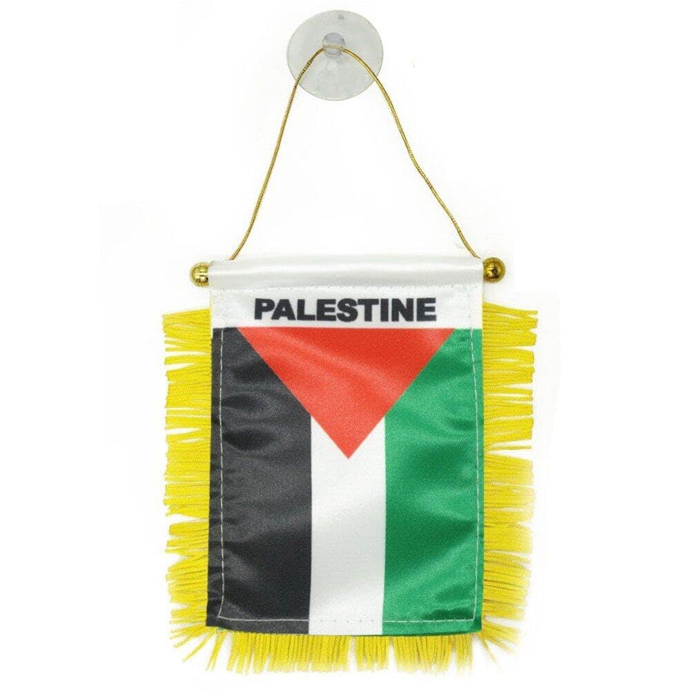 Luxylei As Shown Palestine Hanging Flag Small Car Rearview Mirror Hanging Flag With Suction Cup Car Window Pendant Flags Home Wall Decorations