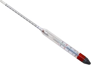 AL-AMBIK® Bierspindel mit integriertem Thermometer und Ausgleichsskala I Messbereich 30-60% Vol I Würzespindel in Markenqualität für exakte Ergebnisse I Lieferung inkl. Gebrauchsanleitung