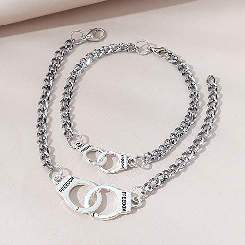 Image of Young & Forever Gift Fashion Long Distance Touch Gold Silver Rose Gold Couples Friendship Best Friend hand Couple matching Mens Magnetic Magnet bracelets for Women /Girls Silver bracelet for Men /Boys