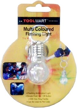 ToolUSA 2" 5.1 cm Multi-colored Flashing Light | Durable 1" 2.5 cm Diameter Key Ring | Versatile & Stylish Illumination