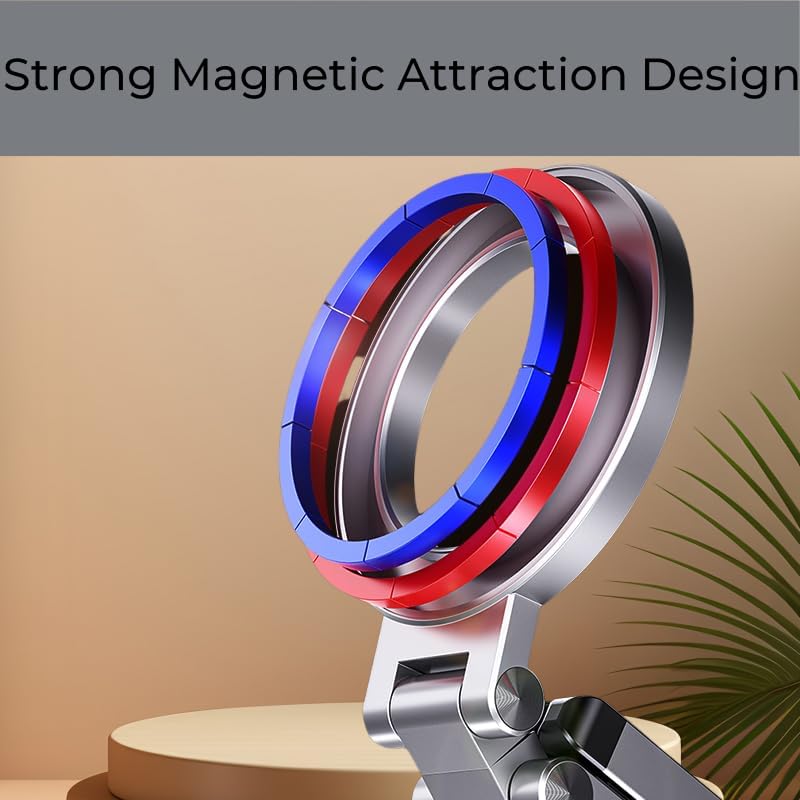 Magnetic Tripod for iPhone, Aluminium Stand with 360° Adjustable Magic Clip & 1/4" Screw, for Foldable & Stable Use, Adapted for iPhone 17 16 15 14 13 12 Series & MagSafes