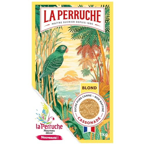 Cassonade LA PERRUCHE blond pur canne sachet 1kg pour sucre de canne à pâtisserie